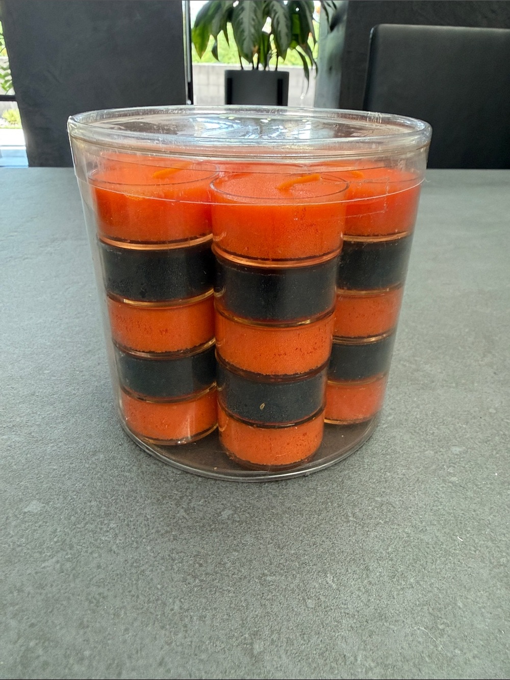 NWT Halloween Orange and Black Tea Light 35 Candle Set